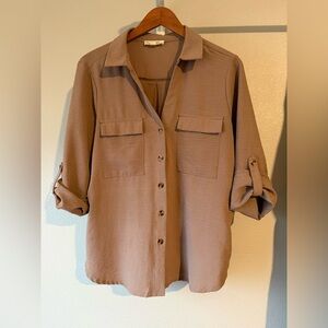 Tan Button-Up Shirt